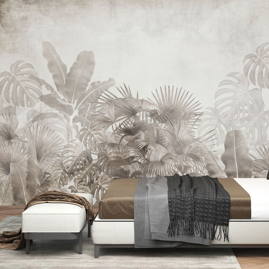 Papel pintado panorámico - Hojas tropicales