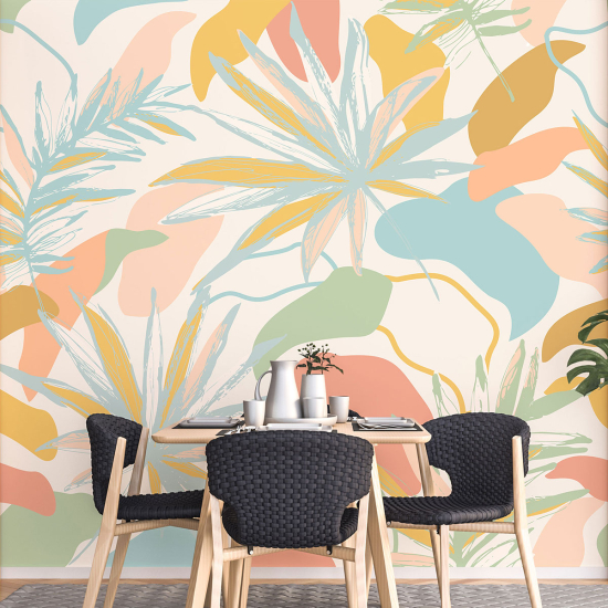 Papel pintado panorámico - Hojas tropicales