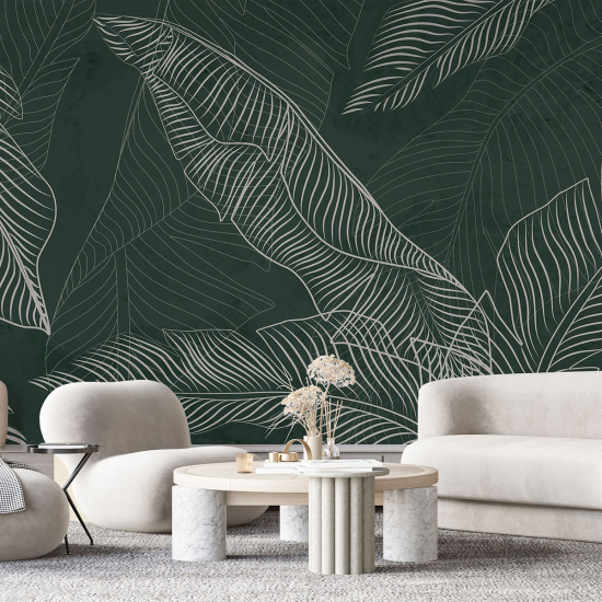 Papel pintado panorámico - Hojas tropicales