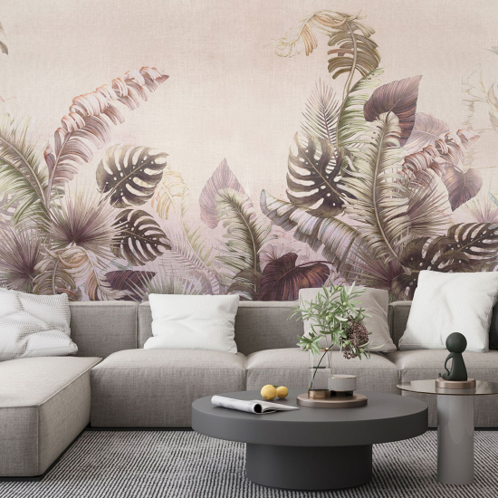 Papel pintado panorámico - Hojas tropicales