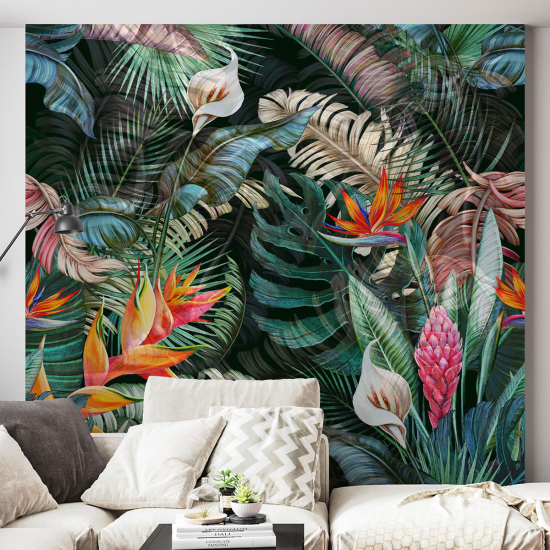 Papel pintado panorámico - Hojas tropicales