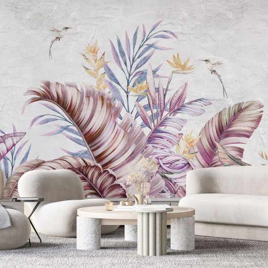 Papel pintado panorámico - Hojas tropicales