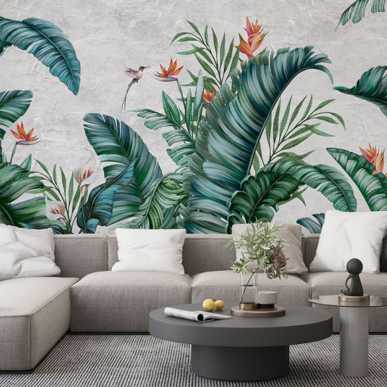 Papel pintado panorámico - Hojas tropicales
