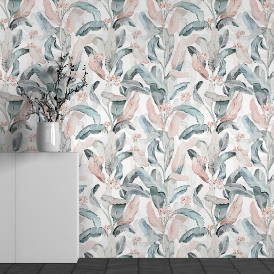 Papel pintado panorámico - Hojas tropicales