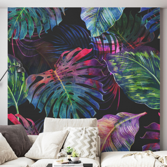 Papel pintado panorámico - Hojas tropicales
