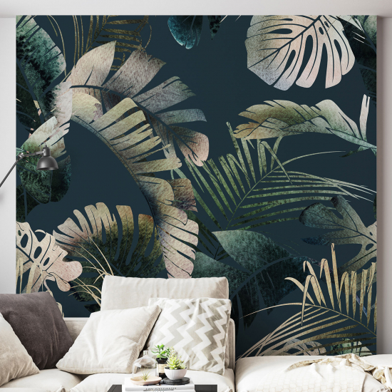 Papel pintado panorámico - Hojas tropicales