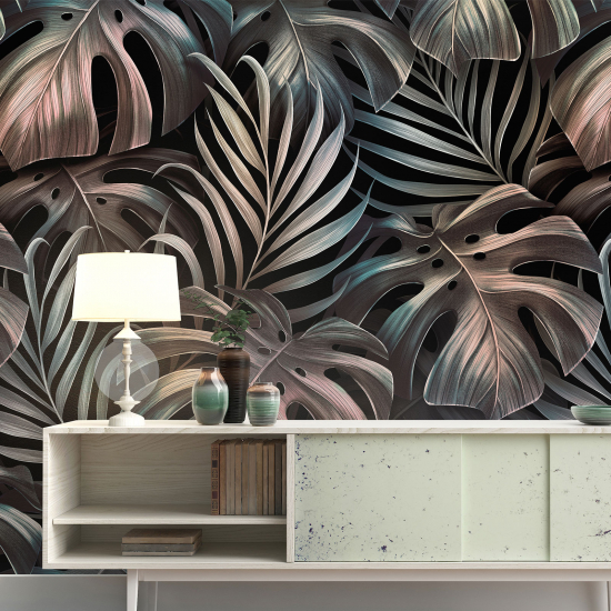 Papel pintado panorámico - Hojas tropicales