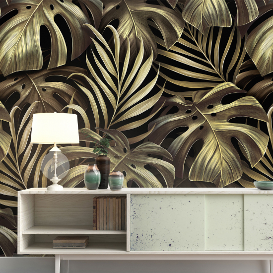 Papel pintado panorámico - Hojas tropicales
