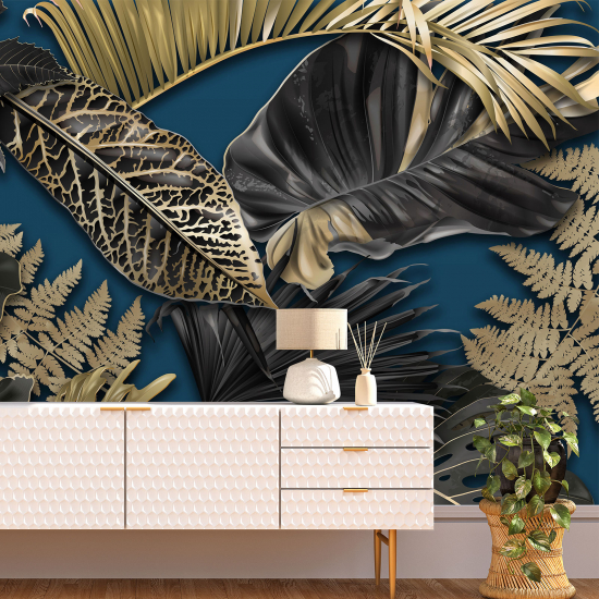 Papel pintado panorámico - Hojas tropicales