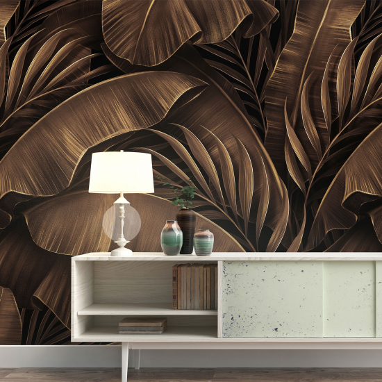 Papel pintado panorámico - Hojas tropicales