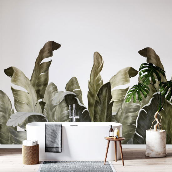Papel pintado panorámico - Hojas tropicales