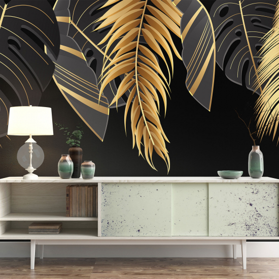 Papel pintado panorámico - Hojas tropicales