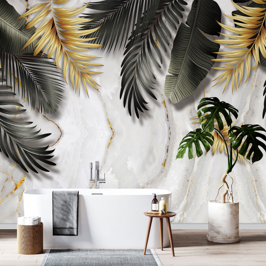 Papel pintado panorámico - Hojas tropicales