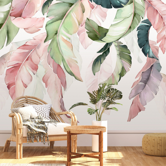 Papel pintado panorámico - Hojas tropicales