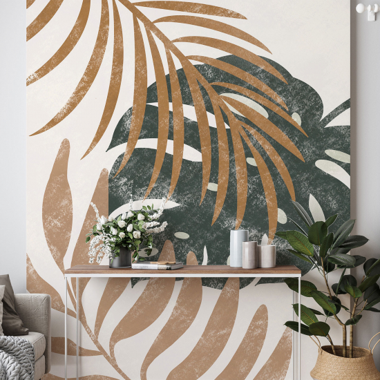 Papel pintado panorámico - Hojas tropicales