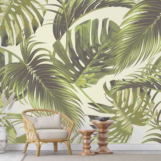 Papel pintado panorámico - Hojas tropicales