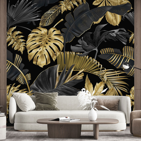 Papel pintado panorámico - Hojas tropicales