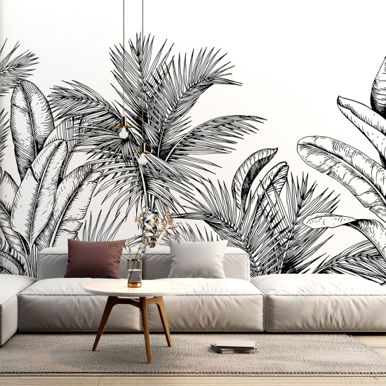Papel pintado panorámico - Hojas tropicales