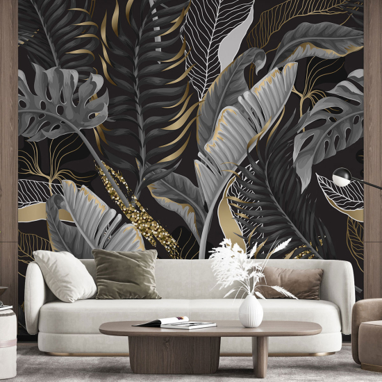 Papel pintado panorámico - Hojas tropicales