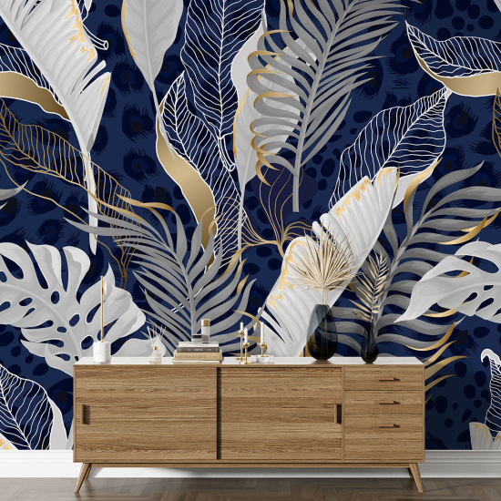 Papel pintado panorámico - Hojas tropicales