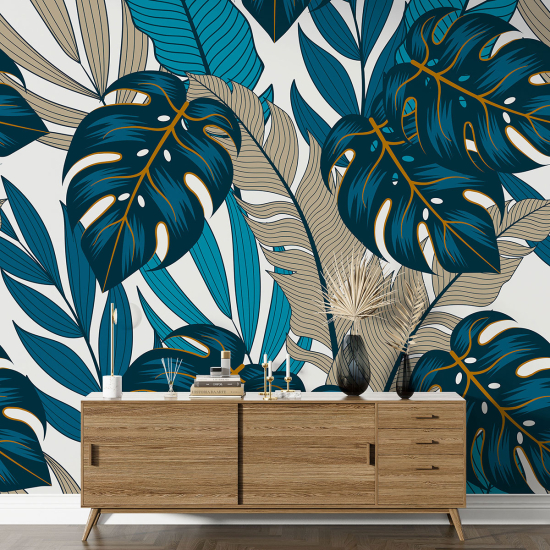 Papel pintado panorámico - Hojas tropicales