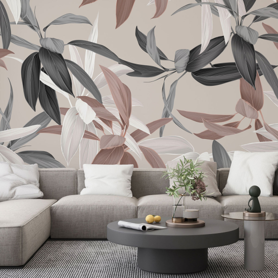 Papel pintado panorámico - Hojas tropicales