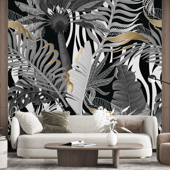 Papel pintado panorámico - Hojas tropicales