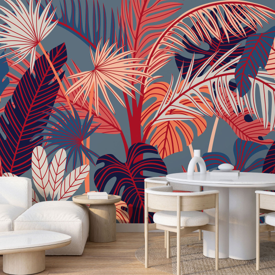 Papel pintado panorámico - Hojas tropicales