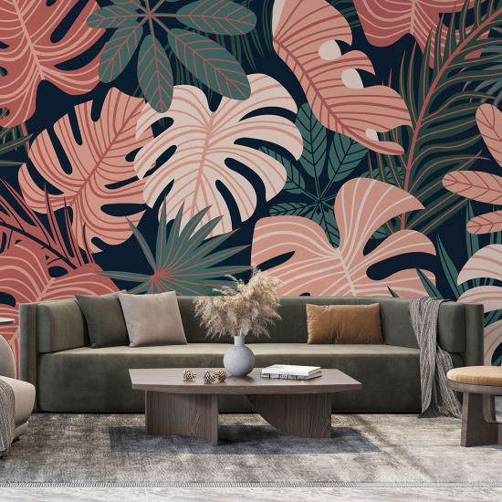 Papel pintado panorámico - Hojas tropicales