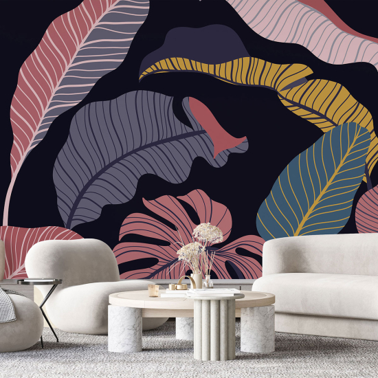 Papel pintado panorámico - Hojas tropicales