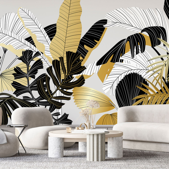 Papel pintado panorámico - Hojas tropicales