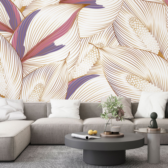 Papel pintado panorámico - Hojas tropicales