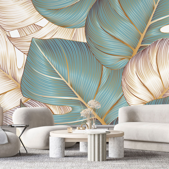 Papel pintado panorámico - Hojas tropicales