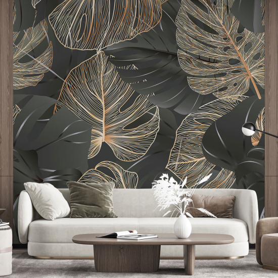 Papel pintado panorámico - Hojas tropicales