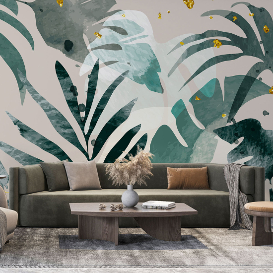 Papel pintado panorámico - Hojas tropicales
