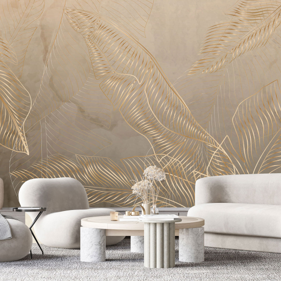 Papel pintado panorámico - Hojas tropicales