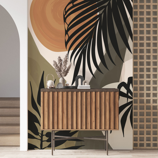 Papel pintado panorámico - Hojas tropicales