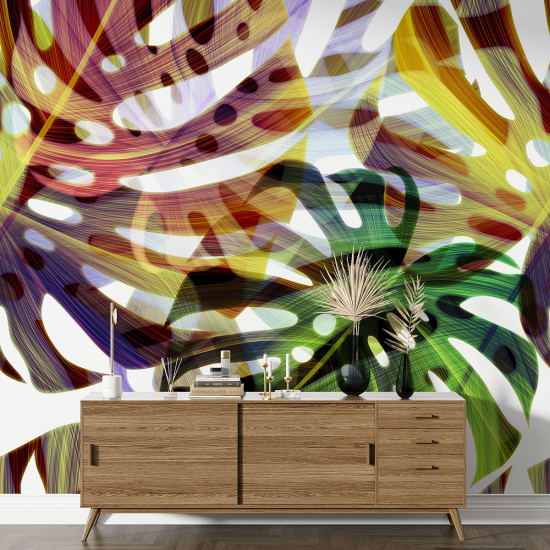 Papel pintado panorámico - Hojas tropicales