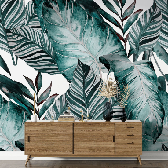 Papel pintado panorámico - Hojas tropicales