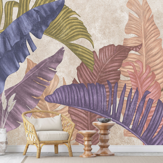 Papel pintado panorámico - Hojas tropicales