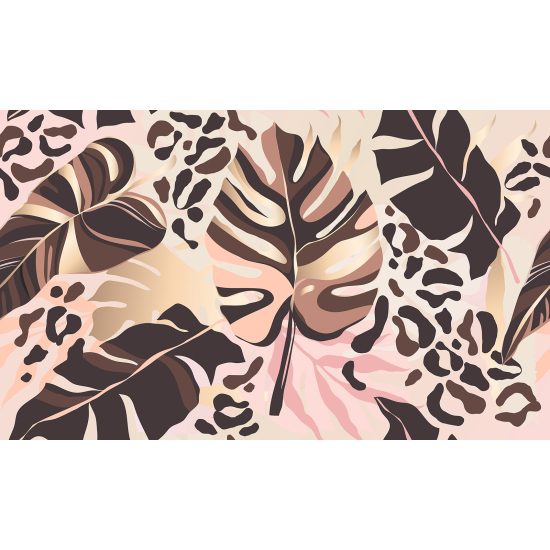 Papel pintado panorámico - Hojas Tropicales