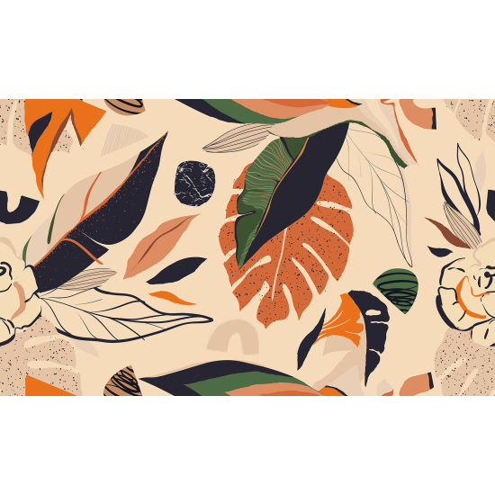 Papel pintado panorámico - Hojas Tropicales