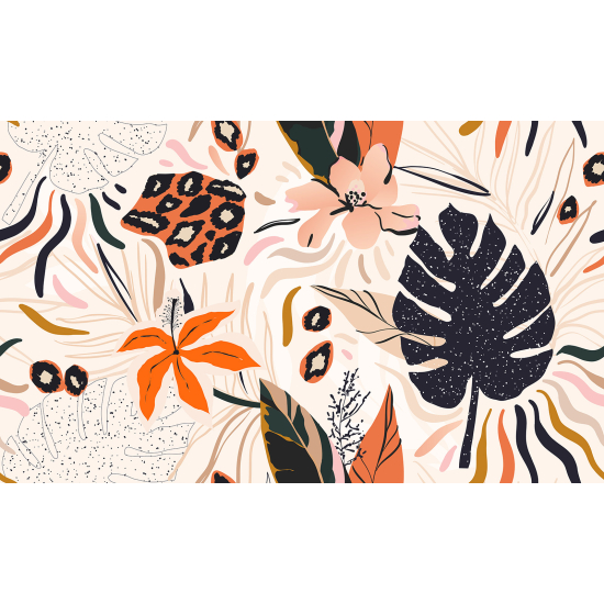 Papel pintado panorámico - Hojas Tropicales