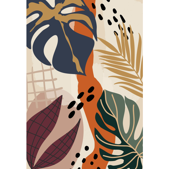 Papel pintado panorámico - Hojas Tropicales