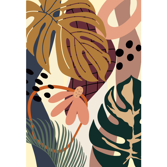 Papel pintado panorámico - Hojas Tropicales