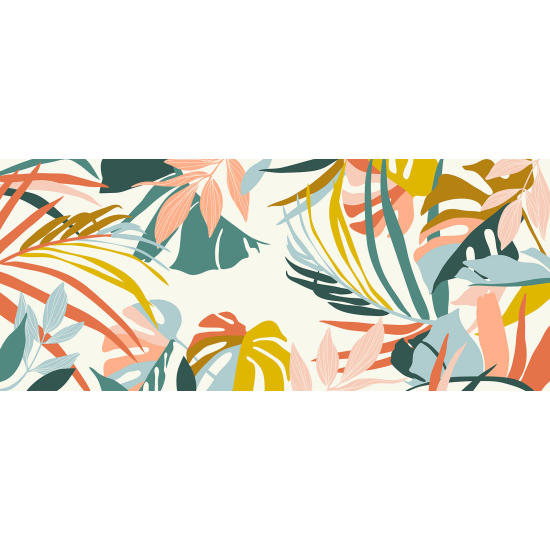 Papel pintado panorámico - Hojas Tropicales
