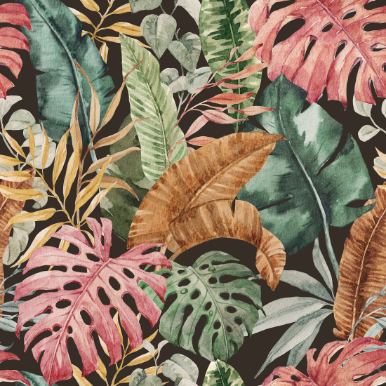 Papel pintado panorámico - Hojas Tropicales