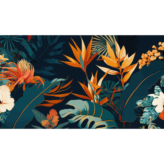 Papel pintado panorámico - Hojas Tropicales