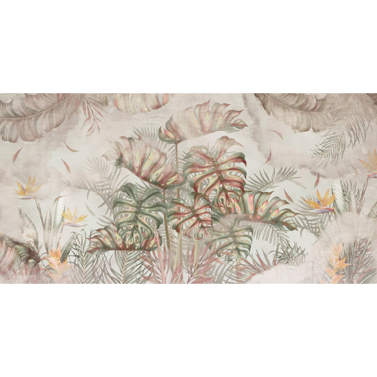 Papel pintado panorámico - Hojas Tropicales