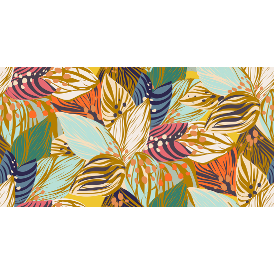 Papel pintado panorámico - Hojas Tropicales